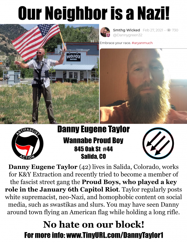 A flyer with information about Danny Eugene Taylor